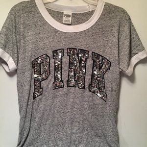 Vs pink bling perfect crew neck size large